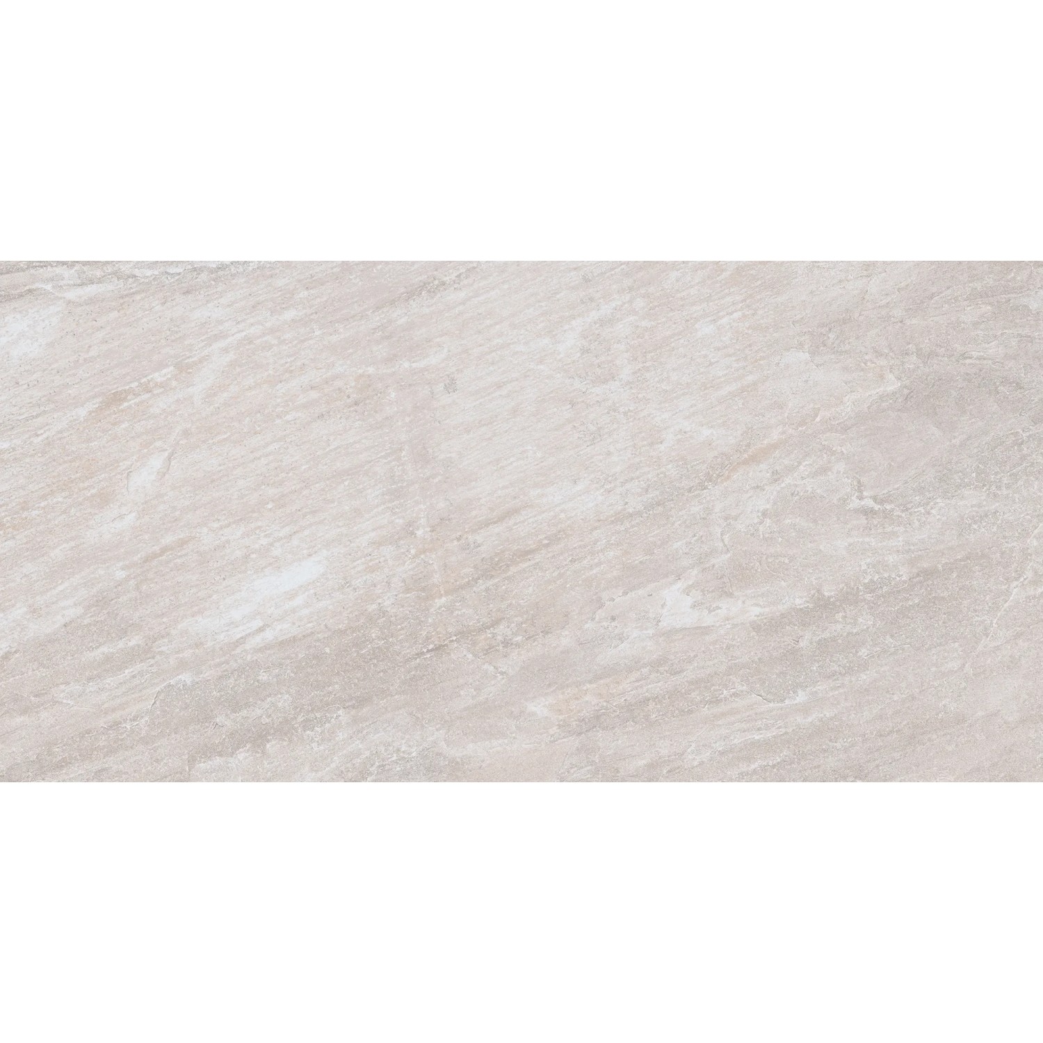 Matte, weiße Bodenfliese Feinsteinzeug Olympus, 59,7x119,7 cm, mit Steinoptik für Innen- und Außenbereich.