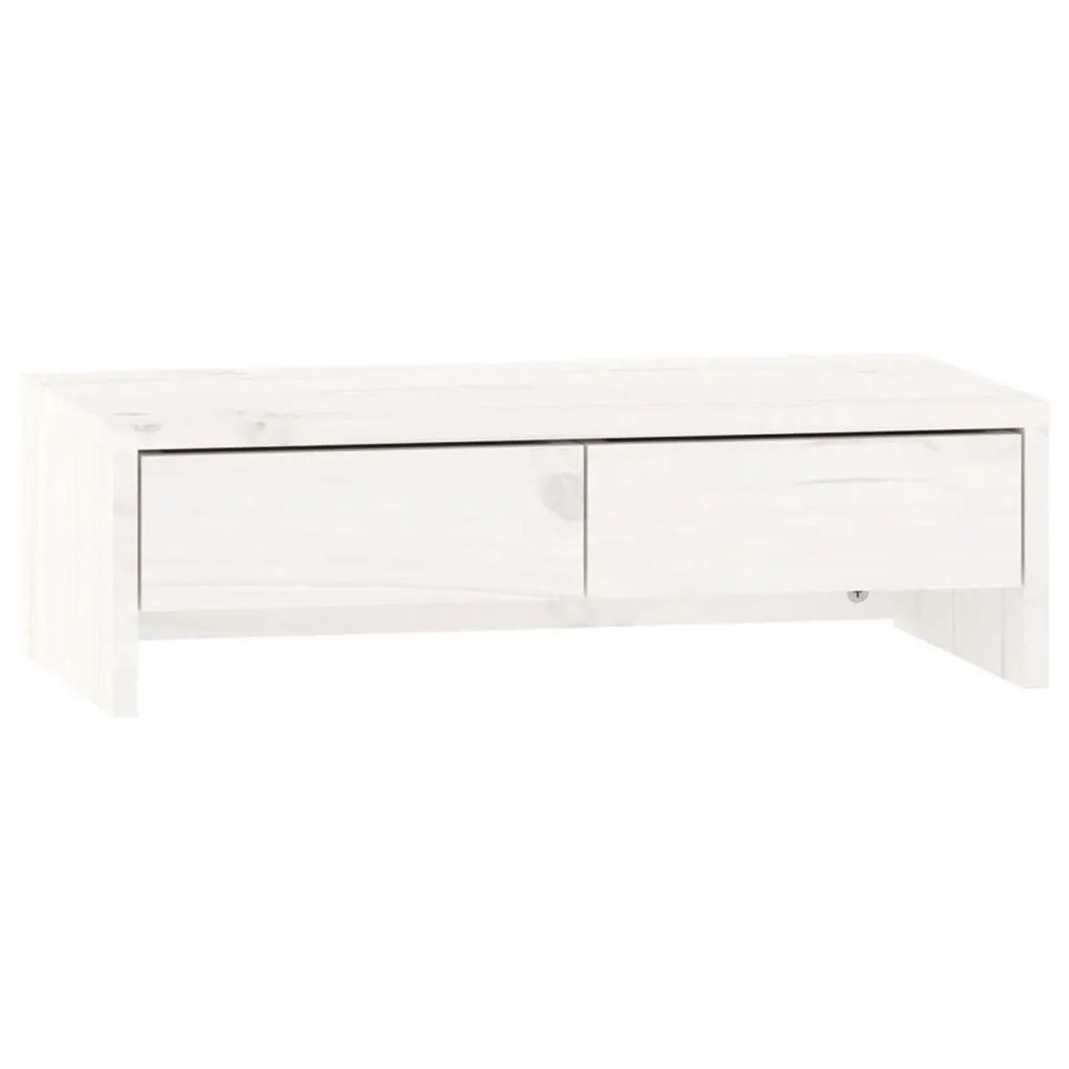 vidaXL Monitorständer Weiß 50x27x15 cm Massivholz Kiefer 813955