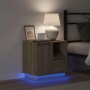 vidaXL Nachttisch in Sonoma Eiche mit LED-Beleuchtung, 50x34,5x50 cm.