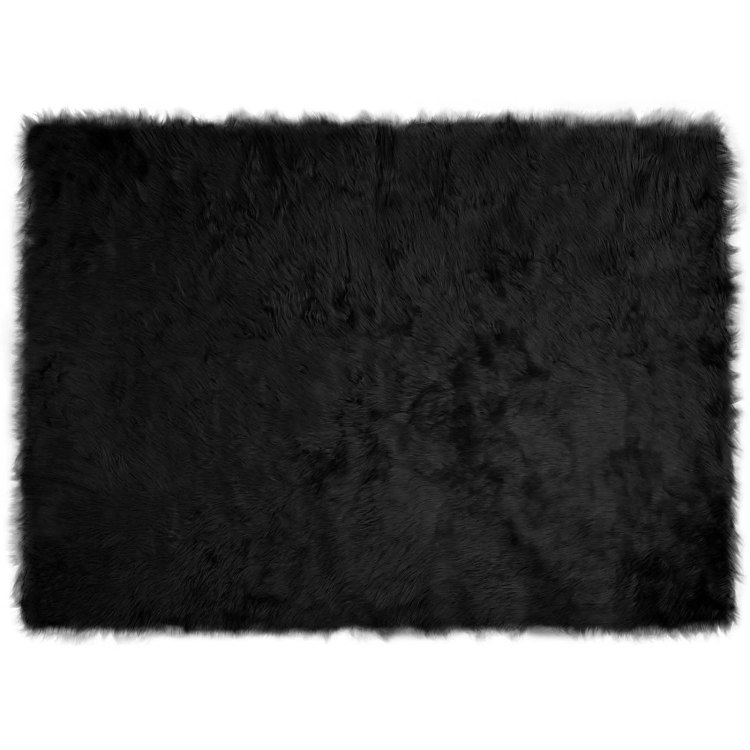 vidaXL Kunstschaffell Teppich Tafalla Schwarz 120 x 170 cm Polyester 420215 günstig online kaufen