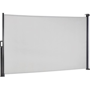 Seitenmarkise Livingston 3x1,5m silbergrau mit LED-Leiste für Terrasse & Balkon.