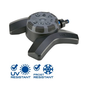 LUX Multifunktionsregner mit 8 Bewässerungskonturen für eine gleichmäßige Gartenbewässerung.