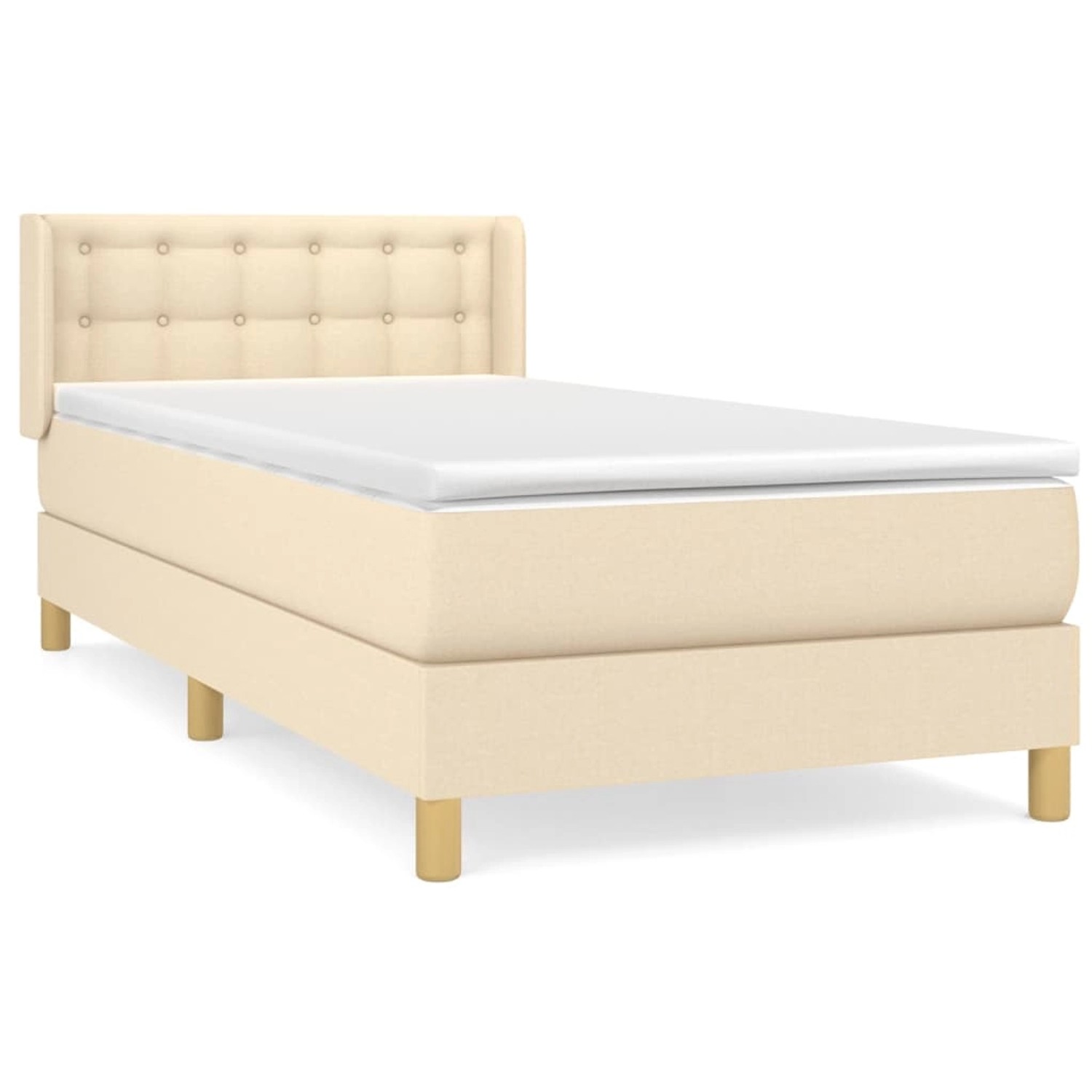 vidaXL Boxspringbett mit Matratze Creme 90x190 cm Stoff 3130558 günstig online kaufen