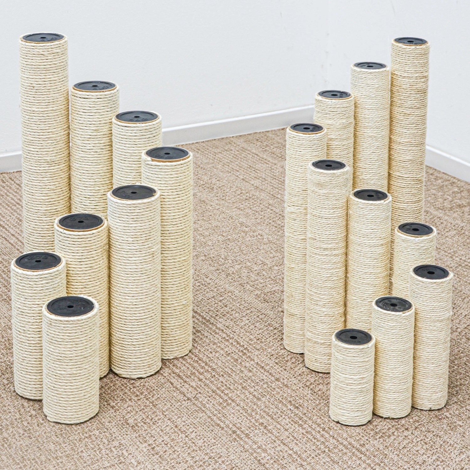 eyepower Sisalstämme für Kratzbaum, 35 cm, Ø 9,2 cm, M8 Gewinde, Zubehör für Kratzbäume.