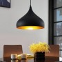 Moderne, schwarze Lindby Pendelleuchte Ritana aus Aluminium, 1-flammig, für Wohnzimmer.