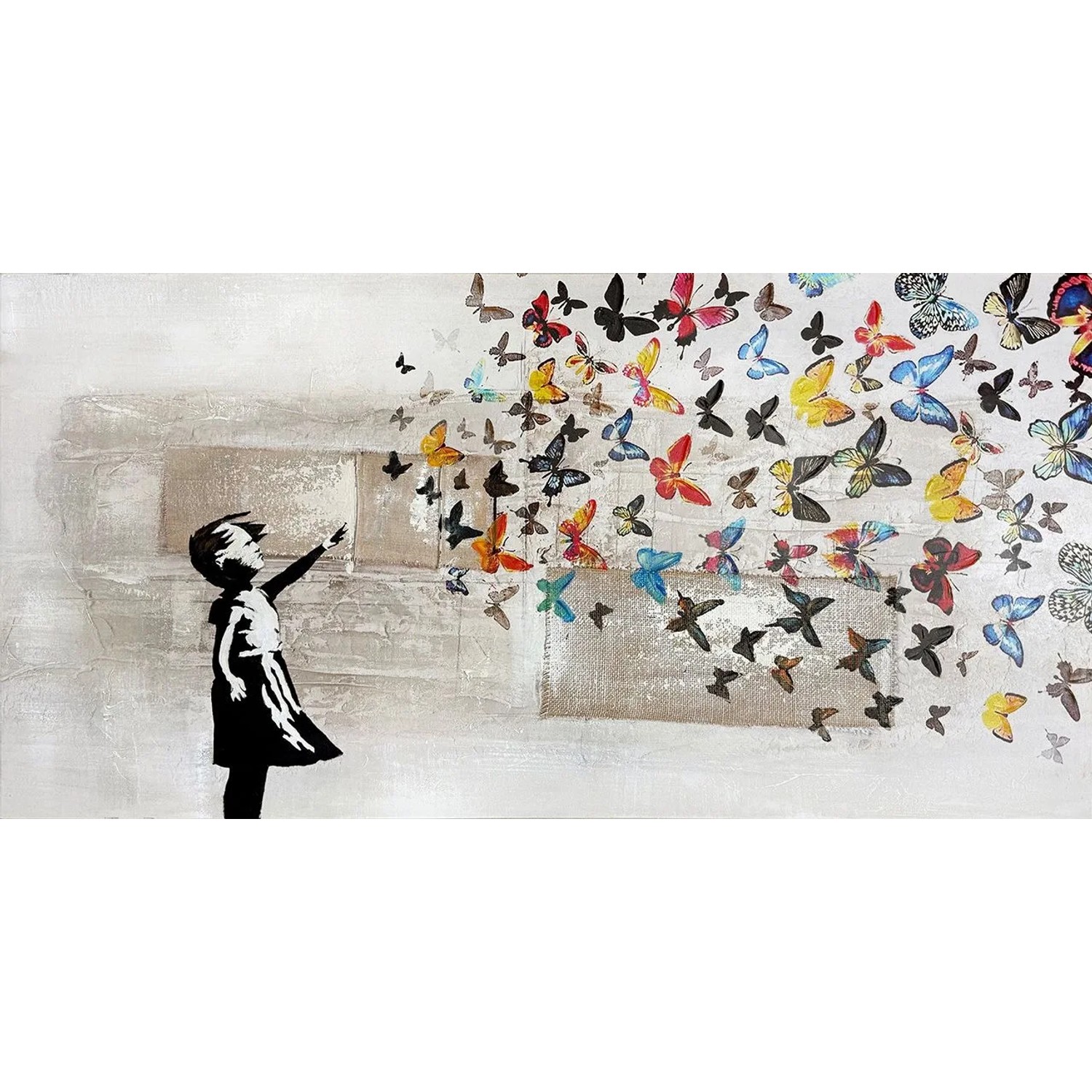 Art Universe Leinwandbild Butterfly Girl 70 x 140 cm