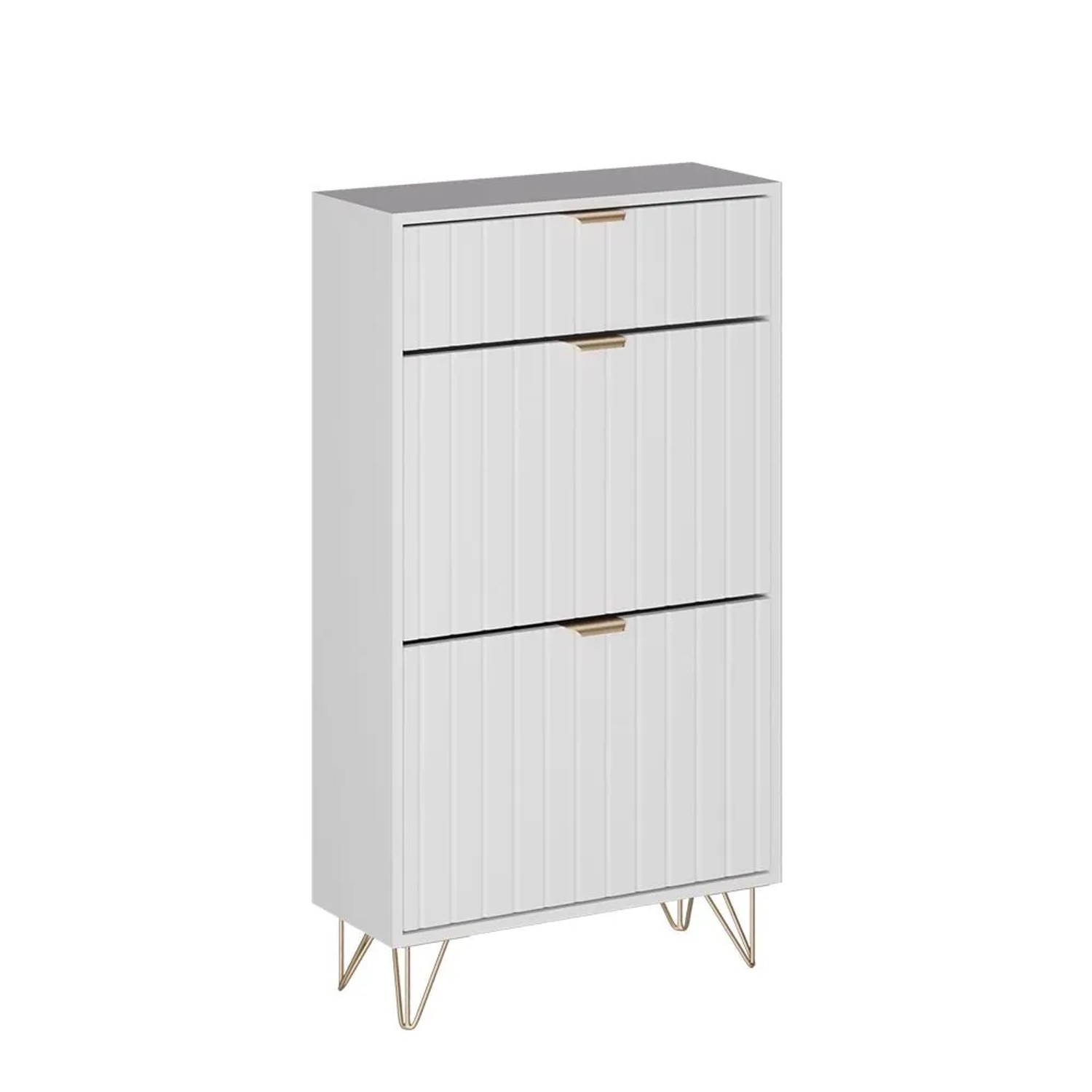 Vicco Schuhschrank Helge Weiß 60 x 108 2 Fächer Art Nr 54241