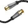 Hama Antennenkabel, vergoldete Koax-Stecker/Kupplung, 120 dB, 5 m, für TV-Geräte.