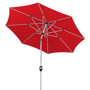 Roter Schneider Marktschirm (Ø 270 cm) mit Kurbelmechanik. Sonnenschirm für Garten und Balkon.