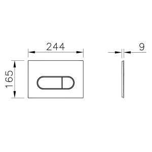 Pianura Betätigungsplatte Duo R EASYPro, Maße: 244x165x9 mm, für WC Spülkästen.