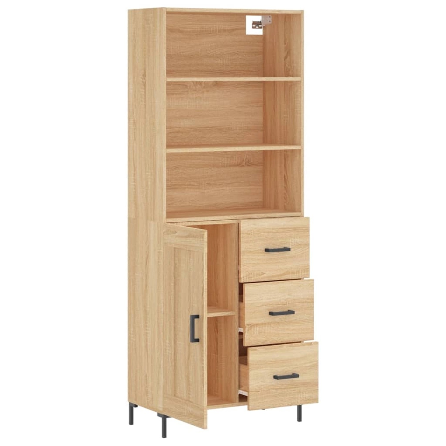 vidaXL Highboard Sonoma-Eiche 69,5x34x180 cm Holzwerkstoff 3190024