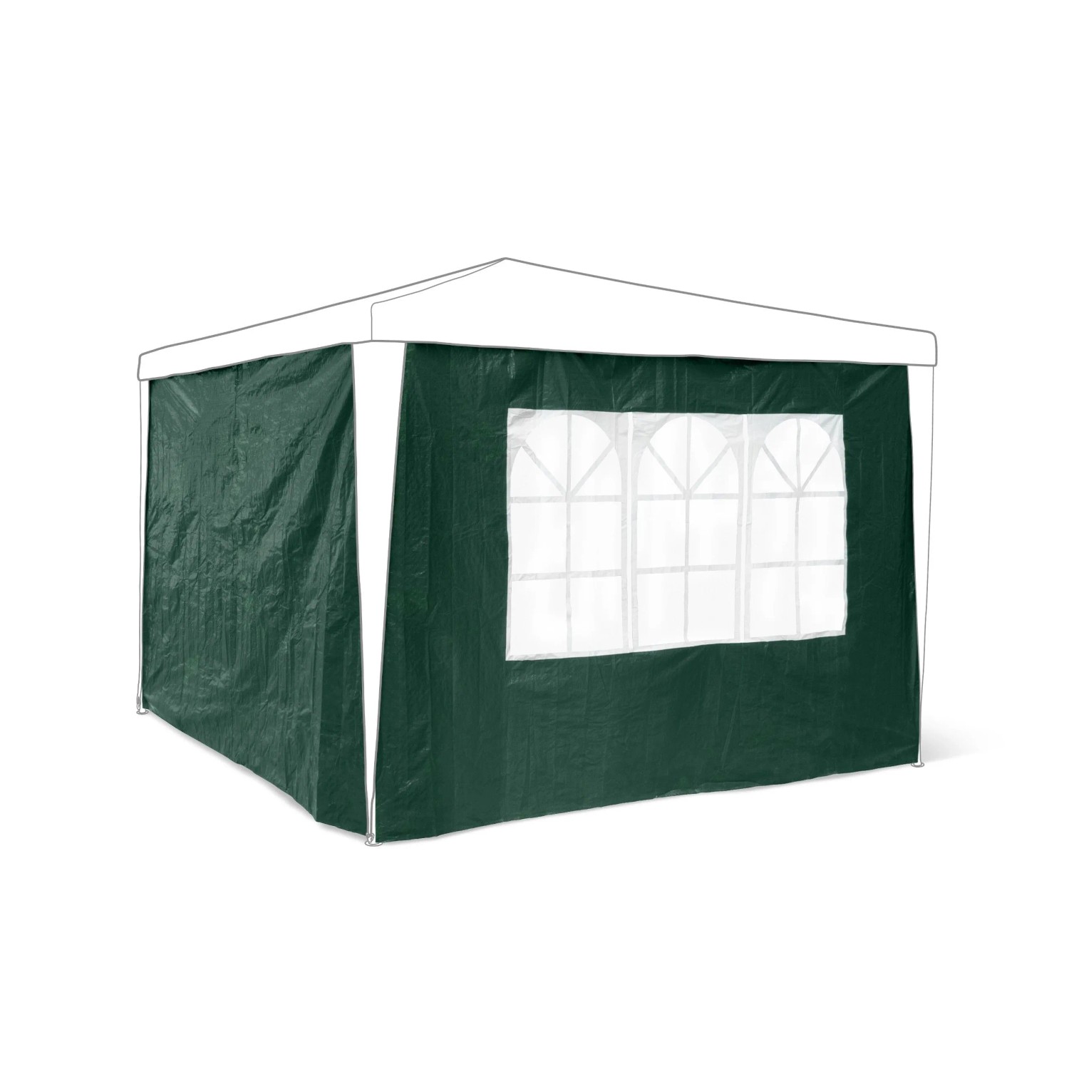 Relaxdays Pavillon Seitenteile 2er Set PE Folie Grün Wasserabweisend Sichtfenster 190 cm x 290 cm x 0,5 cm 0,4 kg