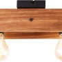 Brilliant Deckenleuchte Calandra, 2-flammig, schwarz und Holz. Deckenlampe mit zwei E27 Fassungen.
