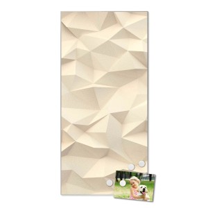 Banjado Magnettafel 37x78cm mit Steinwand Motiv und Magneten. Wanddekoration für Notizen.