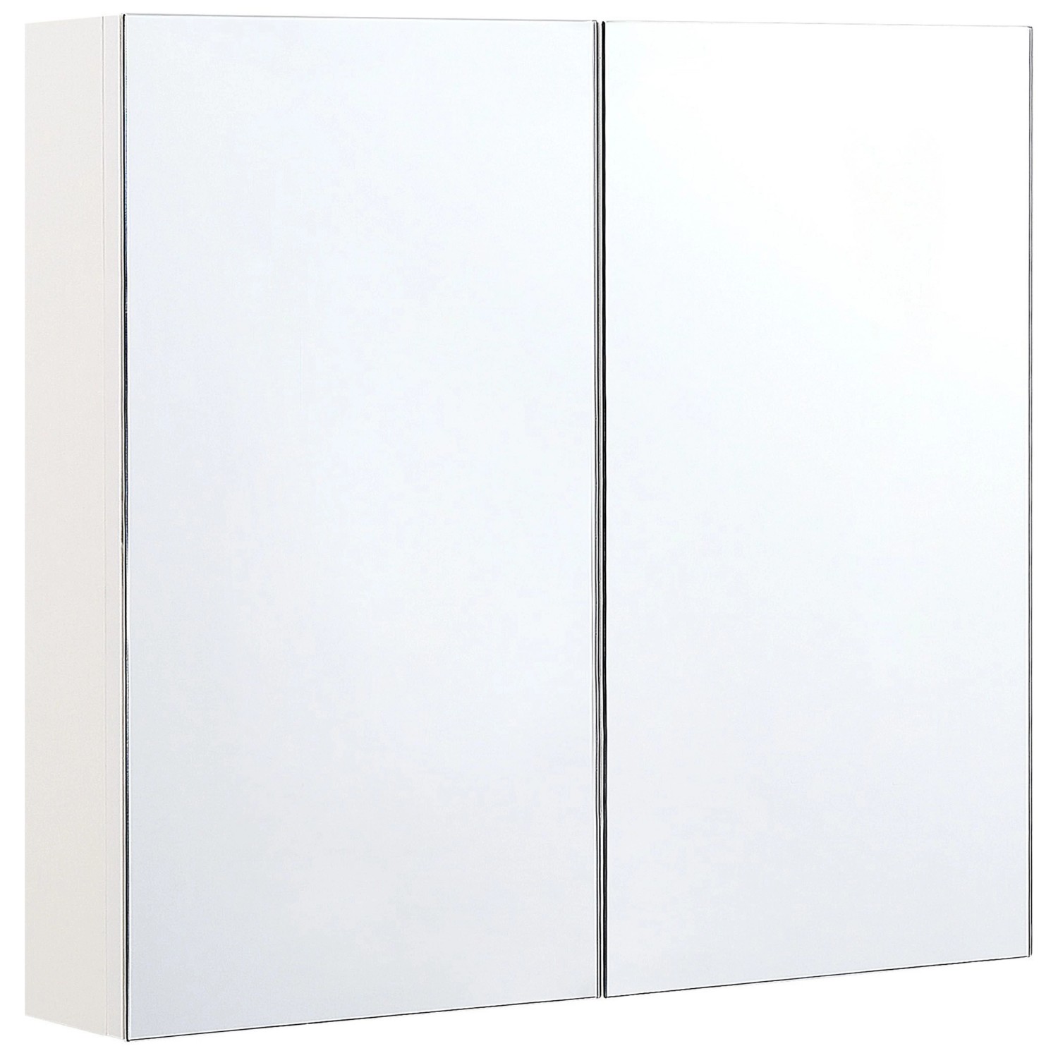 Beliani Bad-Spiegelschrank NAVARRA Weiss Silber 14x80x70 günstig online kaufen