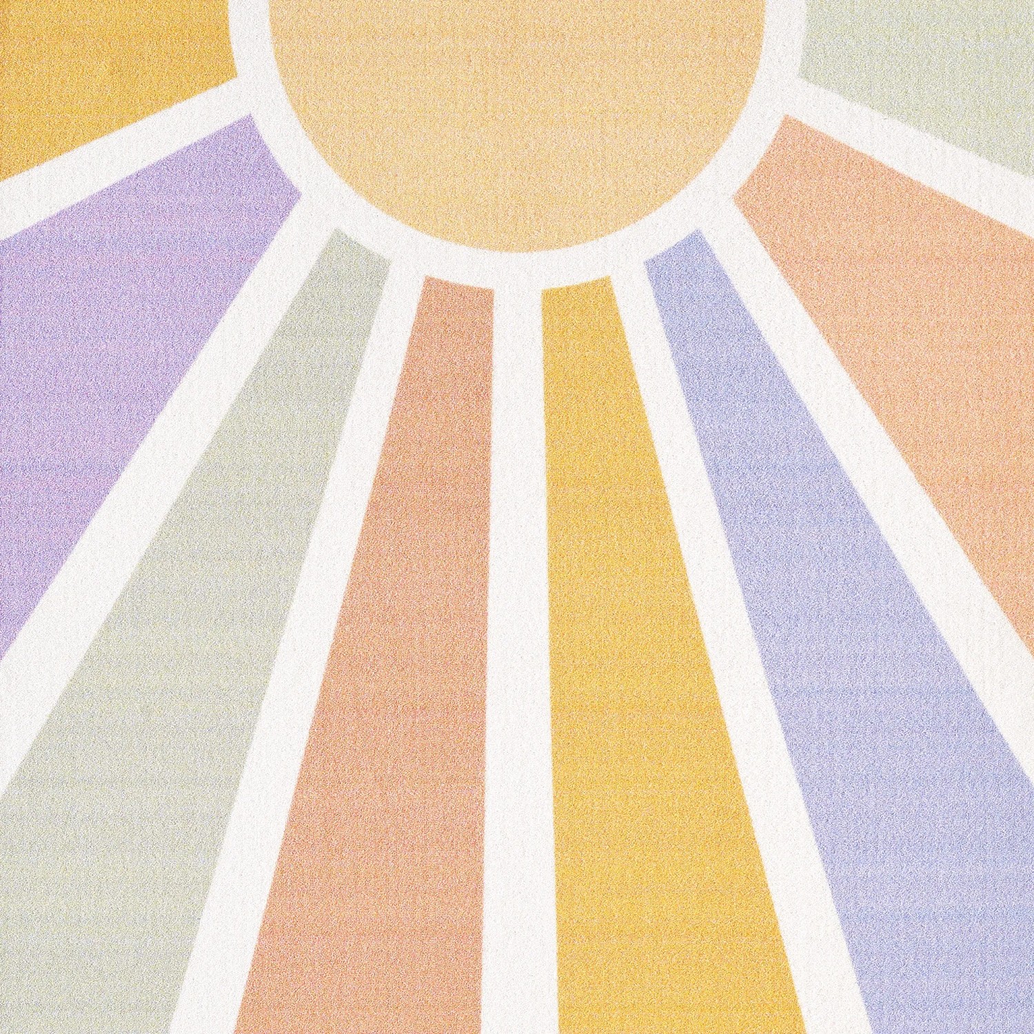 Ayyildiz Kinderteppich Play 2020 Multi, 120x170 cm, mit abstraktem Sonnen-Design in Pastellfarben.