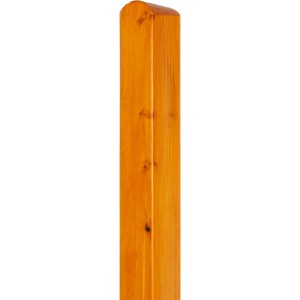 Glatter Zaunpfosten aus Kiefernholz, 9x9x135 cm, Farbe Pinie, für Zaunbau & Sichtschutz.