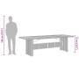 vidaXL 9-tlg. Garten-Essgruppe aus grauem Poly Rattan mit Maßen als Schemazeichnung.