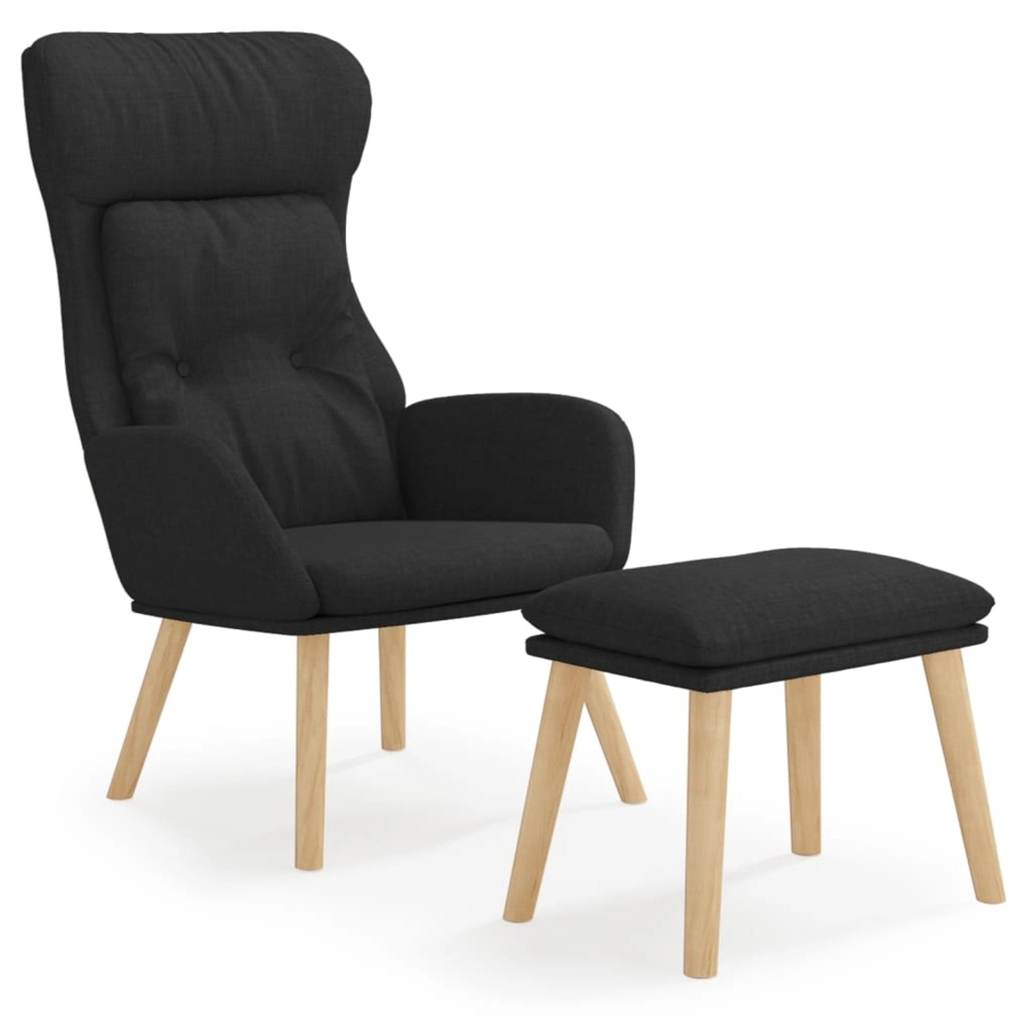 vidaXL Relaxsessel mit Hocker Schwarz Stoff Modell 17 günstig online kaufen