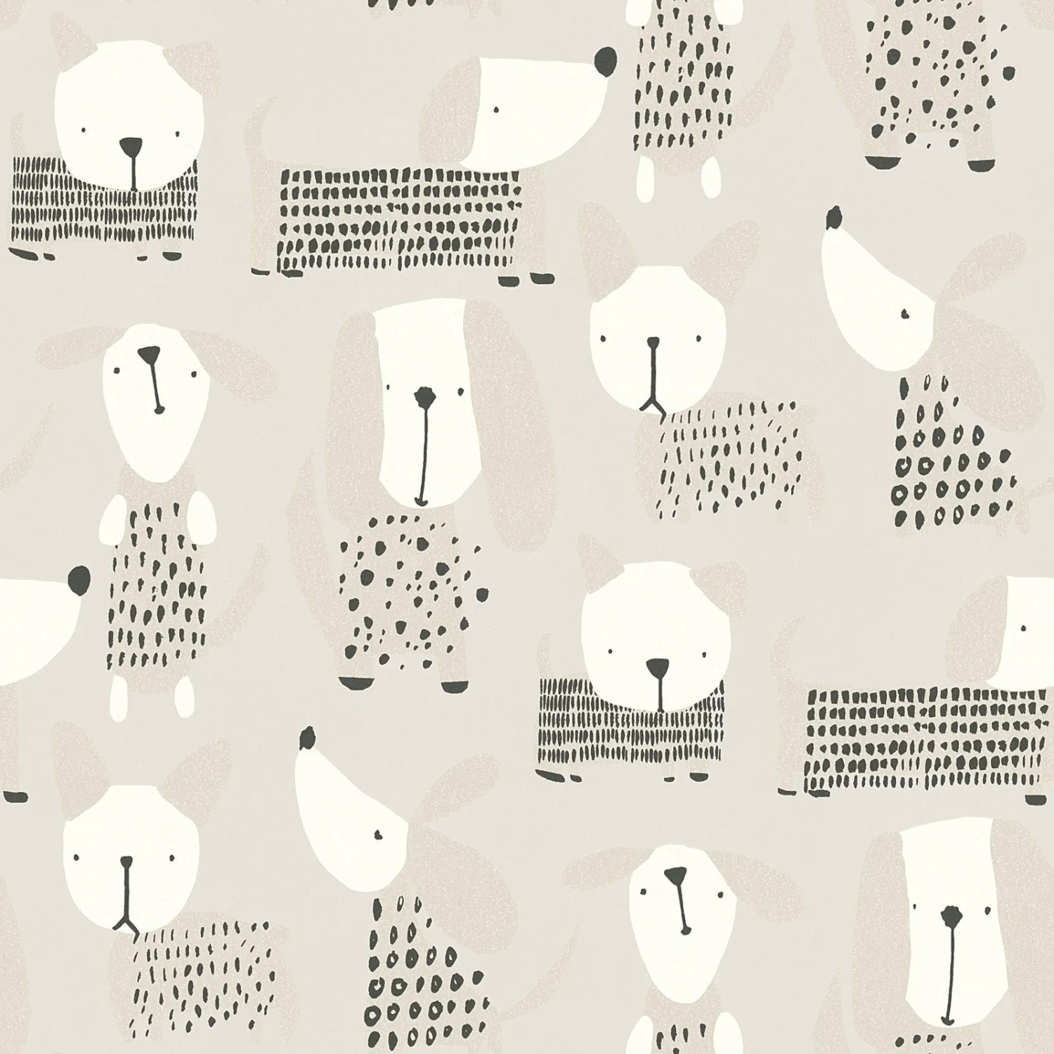 A.S. Création Papiertapete Boys & Girls 6 Tiere Grau-Beige