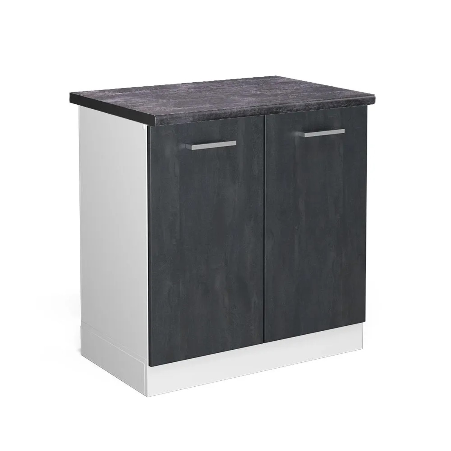 Vicco Spülenunterschrank R-Line Schwarz Beton Weiß 80 cm AP Anthrazit