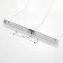 Weiße Lindby Kadir Pendelleuchte, Montagebalken aus Metall mit Verkabelung und Deckenhalterung.