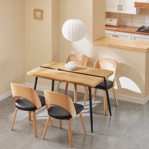 SoBuy Esstisch FWT110-N mit Holzplatte und schwarzem Metallgestell.