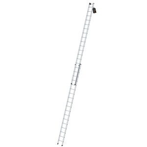 PROREGAL Sprossen-Schiebeleiter, 2-teilig, 2x18 Sprossen, aus Aluminium. Leiter für hohe Arbeitshöhen.