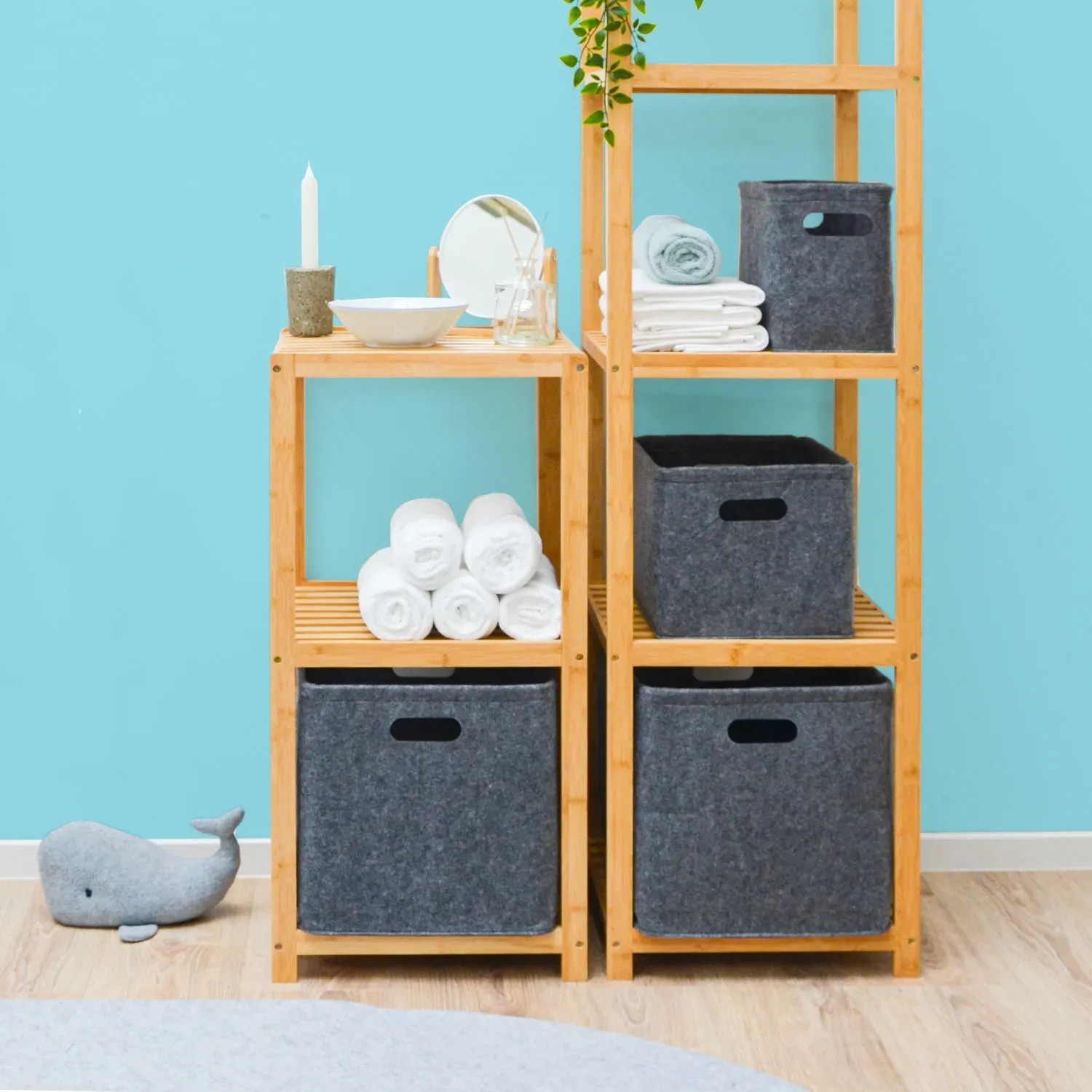 DAYARD Stoffkörbe Mit Griffen – Faltbare Trapez-Aufbewahrungsbox Für Regal & Schrank (50,8 X 27,9 X 20,3 Cm)