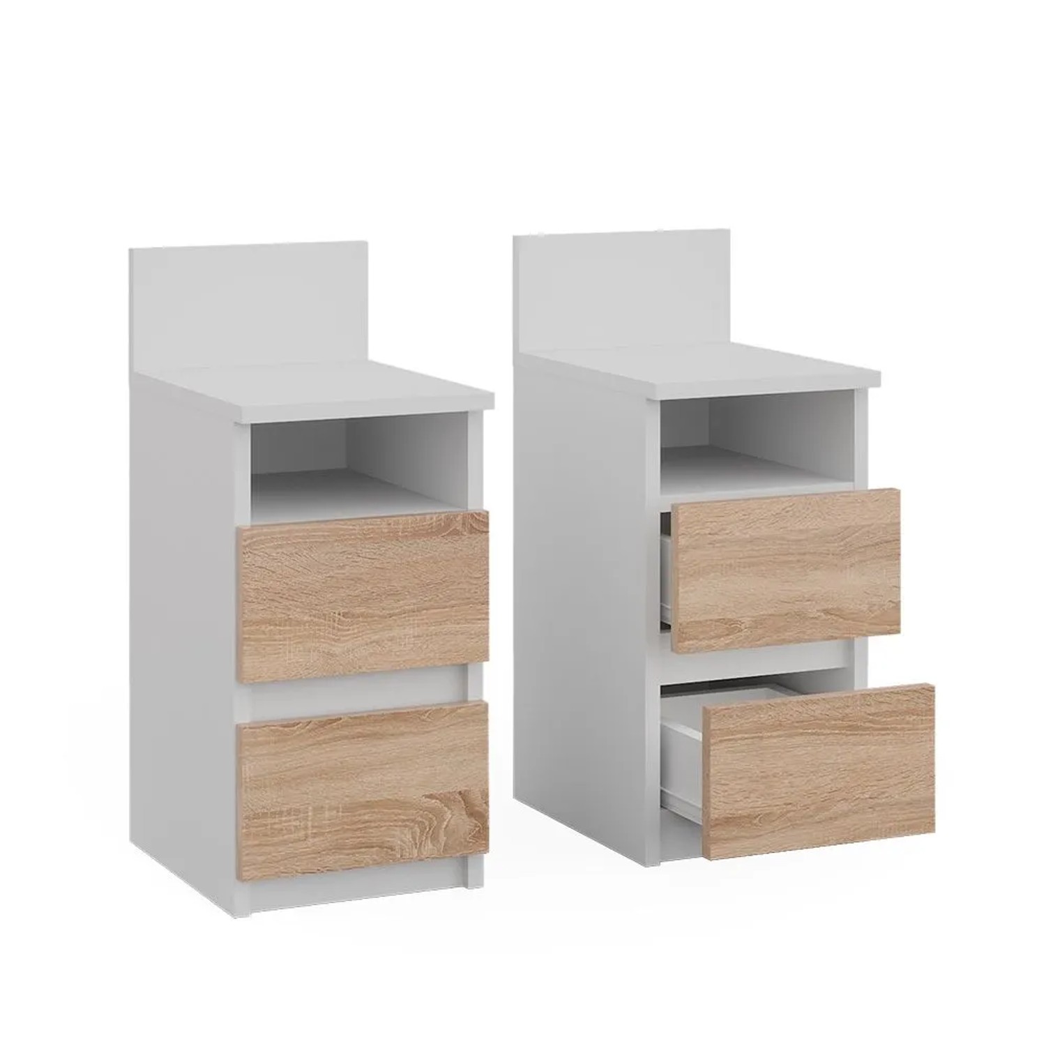 Vicco Nachttisch Monty Weiß Sonoma 25 x 59 2er Set