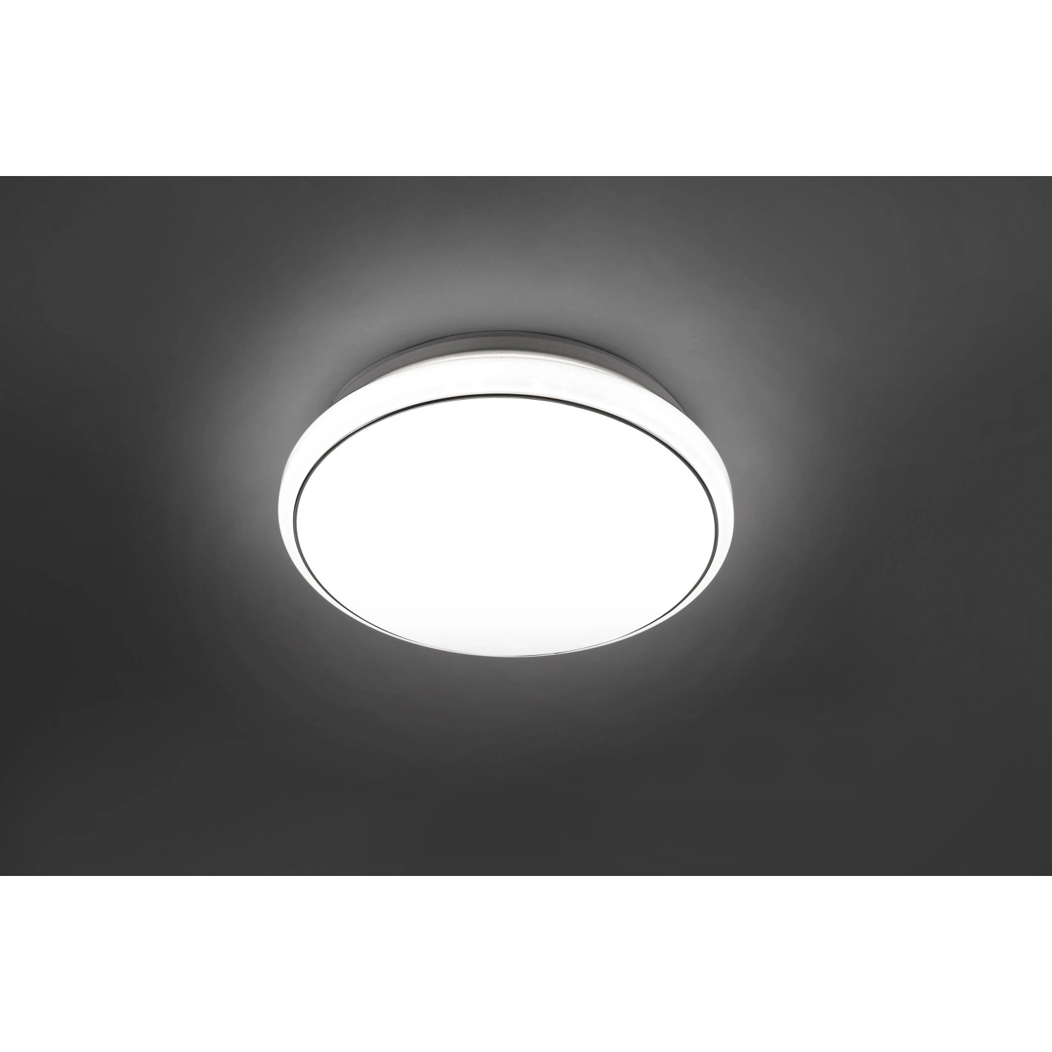 Weiße LED-Deckenleuchte Jupiter, Ø 35 cm, von Just Light. Runde Form, modernes Design.