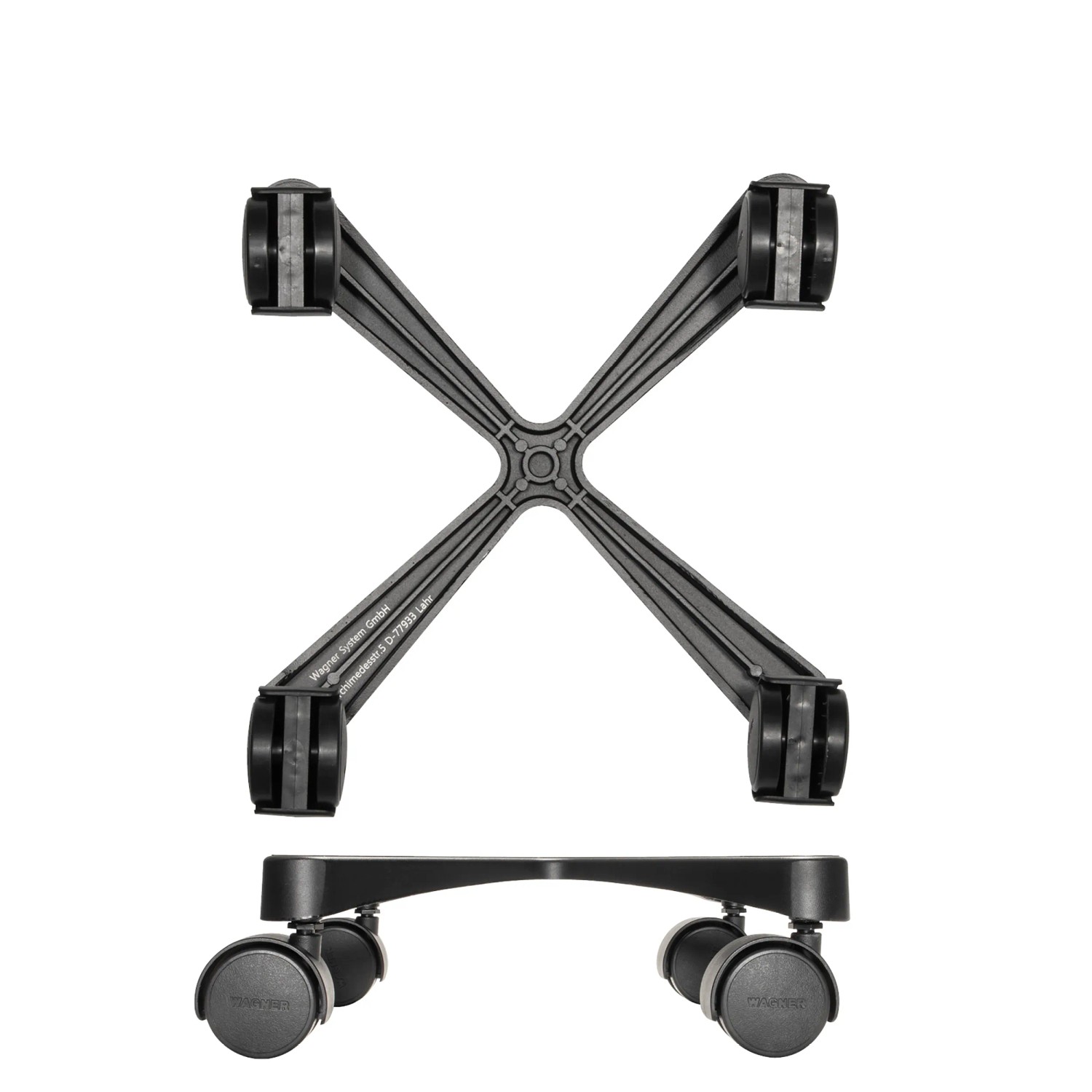 Schwarzer Wagner Design Pflanzenroller GH 0916, Ø 30 cm, mit Rollen für bis zu 60 kg.