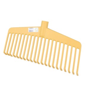 Galaflor Profi Laubrechen mit 21 Zinken aus gelbem Kunststoff.