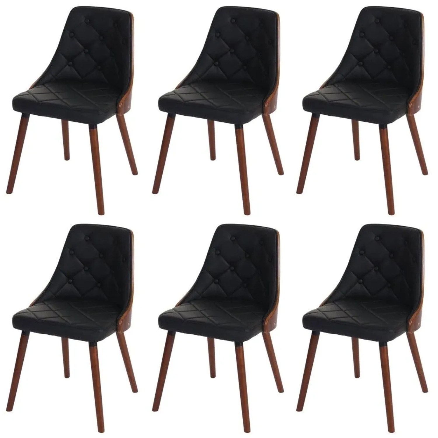 MCW Esszimmerstuhl A75 6er-Set Kunstleder Schwarz