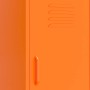 Orangefarbener vidaXL Lagerschrank aus Stahl, Büroschrank mit Griff und Lüftungsschlitzen.