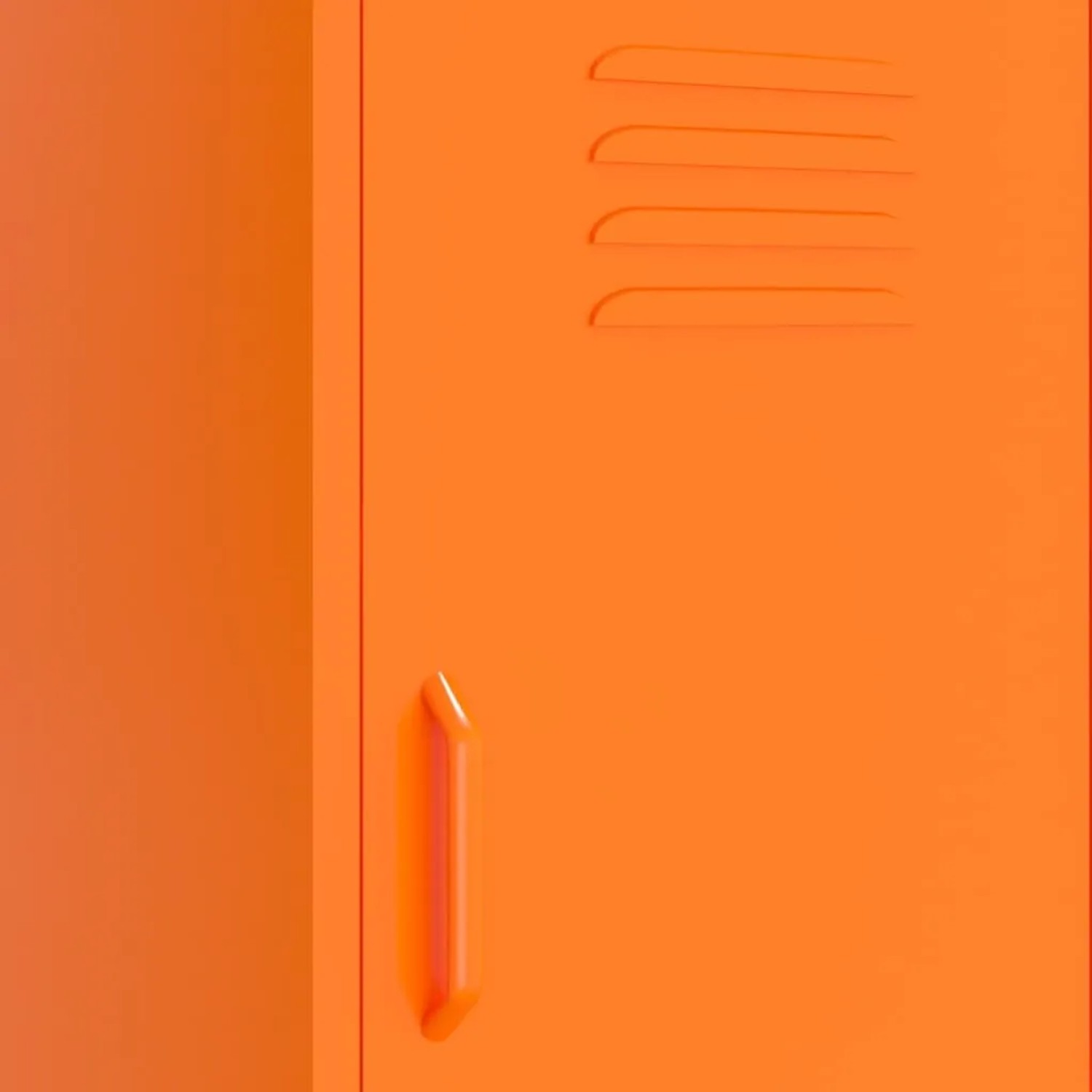Orangefarbener vidaXL Lagerschrank aus Stahl, Büroschrank mit Griff und Lüftungsschlitzen.