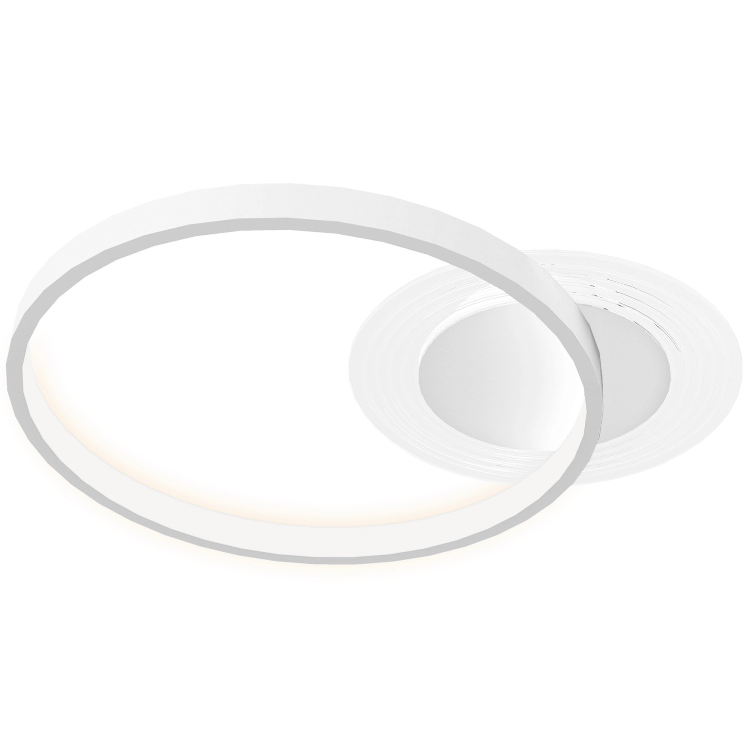 HOMCOM Deckenlampe Deckenleuchte mit Zwei-Ring-Design 3 Lichtfarbe günstig online kaufen