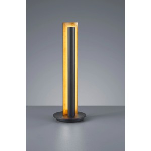 Moderne Trio LED-Tischleuchte Texel in Schwarz-Gold. Design-Tischlampe mit warmweißem Licht.