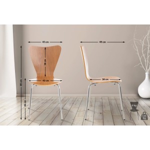 DELUKE Besucherstuhl BERLIN Holz Eiche 45x49x85cm Konferenzstuhl Wartezimmerstuhl Bürostuhl