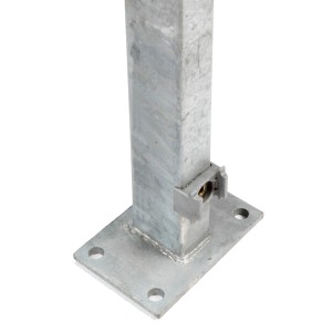 Floraworld Zaunpfosten, 169 cm, feuerverzinkt, mit Bodenplatte für Zaunbau & Sichtschutz.