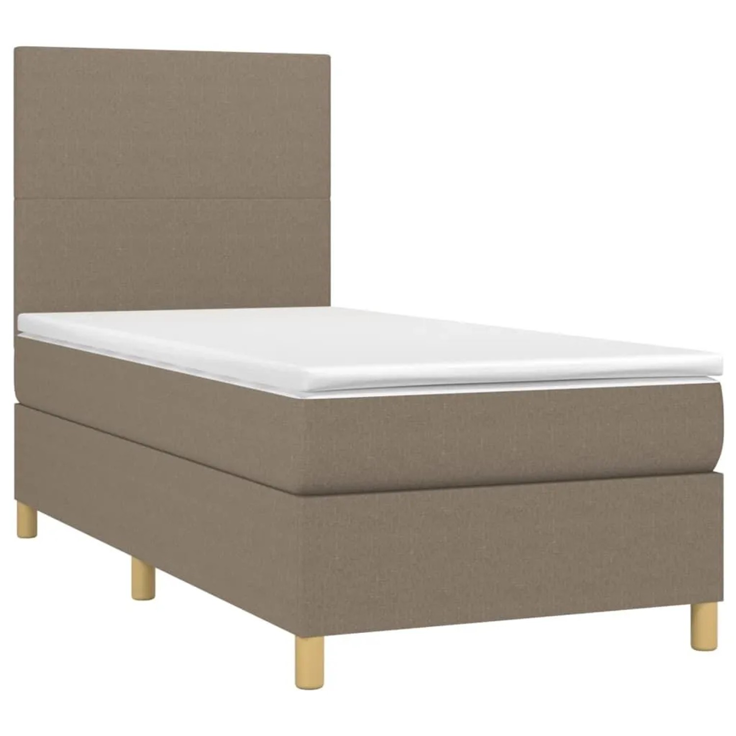vidaXL Boxspringbett mit Matratze & LED Taupe 100x200 cm Stoff 3135257 günstig online kaufen