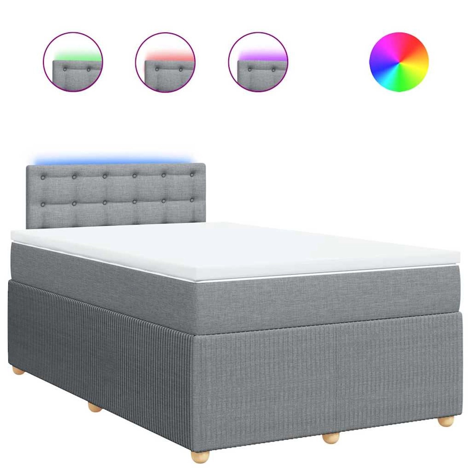vidaXL Boxspringbett mit Matratze Hellgrau 120x200 cm Stoff 3289737 günstig online kaufen