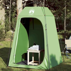 Grünes vidaXL Sichtschutzzelt für Camping, mit Hocker und Handtüchern. Wasserdichtes Umkleidezelt für Outdoor.