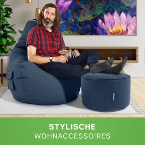 Green Bean Sitzhocker 2er Set Cozy + Stay 70 x 80 x 90 cm Wetterfest Dunkelblau