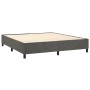 Dunkelgraues vidaXL Boxspringbett 160x200 cm mit Lattenrost, ohne Matratze.