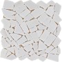 Bruchmosaikmatte Carrara Polygonal Weiß, 30,5x30,5 cm, für individuelle Wandgestaltung.