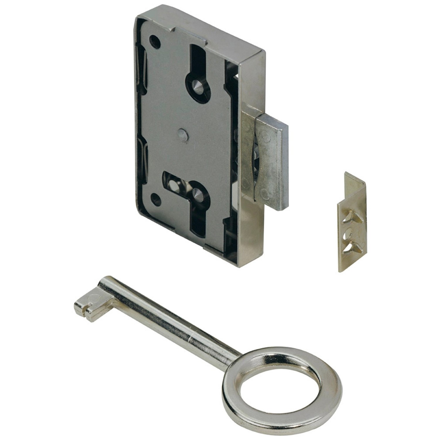 Hettich Nutbart-Aufschraubschloss 60 mm x 58 mm x 8,7 mm Stahl vernickelt