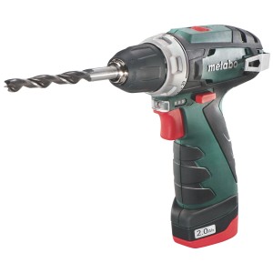 Metabo Akku-Bohrschrauber PowerMaxx BS mit Bohrer. Kompakter 10,8 V Akkuschrauber.