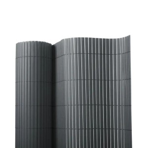 Grauer KARAT PVC Sichtschutzzaun für Garten und Balkon, blickdicht, 180x300 cm.