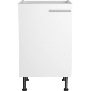 Optifit Spülenunterschrank Bengt932, 50 cm, weiß, mit Tür und Edelstahlgriff.